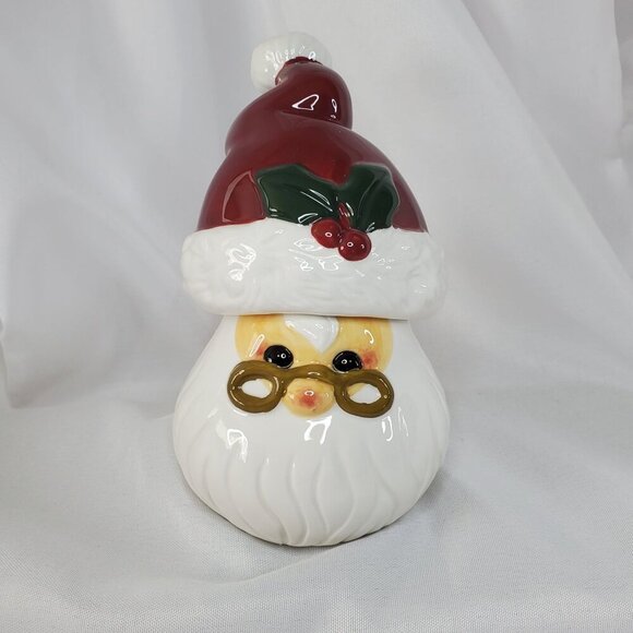 VTG Mother Brown's Santa And Hat Salt & Pepper Shakers Ceramic 1999 Christmas - Picture 1 of 11